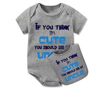 YSCULBUTOL Baby Boy Twins Girl Coming Home Outfit Baberos Divertido Bebé Mono Lindo Ropa Bebé Mameluco - gris - 3-6 meses