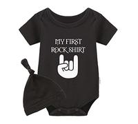 YSCULBUTOL Baby Twins Body My First Rock Shirt Baby Cute Baby Boy Ropa Mono Infantil - negro - 6-9 meses