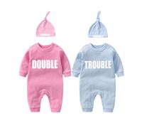 Ysculbutol Baby Twins Clothing Best Friends Forever Baby Bodysuit Amigos Inspirados Mellizos Inspirados (Pink DT L3M)