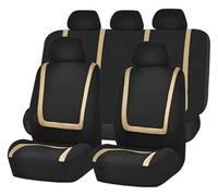 YSDEACE Juego Fundas Asientos para Polo 2013 para Golf 3 para Tiguan para Fox 1.6 2011 Juego Fundas Protectoras Asientos Coche(Beige Full Set)
