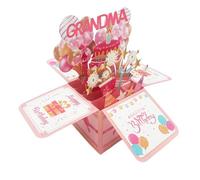 YSDINK Encantadora tarjeta de cumpleaños 3D para ella, caja de regalo de globos de fuegos artificiales con sobre, tarjeta de felicitación única para esposa, madre, hija, hermana y amigos (abuela)