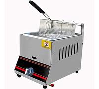 YSDQ Freidora Comercial con Cesta y Tapa Freidora de Gas Sartn Gruesa de Acero Inoxidable con encimera freidora Profunda, para Restaurante y Uso domstico