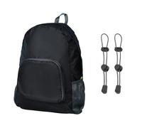 YSDYY 1 Pieza De Bolsa Plegable Negra Y Cuerda De Hebilla De 2 Partes, Bolsa De Senderismo Impermeable Y Ligera, Mochila Portátil, Hebilla De Cuerda Elástica, Mochila Al Aire Libre.