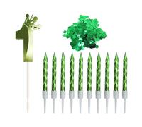 YSDYY 1 Pieza Número 1 Vela, 10 Piezas De Vela De Hilo Y 10 G De Confeti, con Kit De Corona, Vela De Pastel De Cumpleaños, Lentejuelas Redondas -Confetti, Decoraciones De Fiestas.