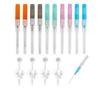 YSDYY 10 agujas de cánula, 4 pendientes con tapones para los oídos, agujas para piercing de nariz y oreja, juegos de herramientas de perforación, herramientas de perforación, accesorios para