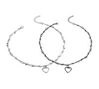 YSDYY 2 collares de Thorn Love, collar de personalidad de moda, collar de estilo punk, collar de pareja, collar gótico (negro, blanco), talla única