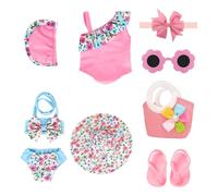 YSDYY 2 Piezas De Trajes De Natación con Un Sombrero, 1 Par De Zapatillas, 1 Pieza De Bolso, 1 Pieza De Gafas De Sol Y 1 Pieza De Diadema, Accesorios para La Decoración Libre De Bebé.