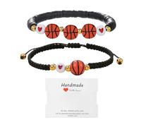 YSDYY 2 Pulseras De Baloncesto, con 1 Tarjeta, Piezas De Mano Simples Y De Moda, De Moda para Hombres Y Mujeres, Pulseras Creativas De Amistad, Pequeños Regalos para Los Entusiastas del Baloncesto.