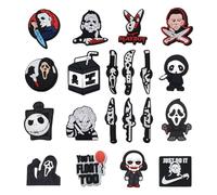 YSDYY 20 Piezas De Decoraciones De Zapatos Con Temática De Halloween, Hebillas Decorativas De Zapatos, Juego De Decoración De Zapatos De Calavera, Hebillas De Zapatos De Goma Suave