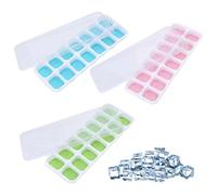 YSDYY 3 Piezas De Cubitos De Hielo De Silicona, 14 Cubitos De Hielo De Rejilla con Tapa, Herramienta De Cocina Reutilizable, Producción De Cubos De Hielo, Accesorios De Bebidas.