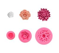 YSDYY 3 Piezas Flores Rosadas Forma De Silicona, Herramienta Tridimensional De Forma De Forma De Flores, Artesanías De Arte Reutilizables, Bricolaje, Accesorios para Hornear De Cocina.