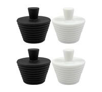 YSDYY 4 Piezas De Bañera De Silicona, Intercambio De Tapones De Drenaje, Tapones De Sello del Fregadero, Accesorios del Fregadero, Accesorios para El Hogar (Negro, Blanco).
