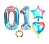 YSDYY 4 Piezas De Globos Coloridos Y 1 Banda De Globo De Rollo, Globo De Cumpleaños Número 10, Corbata De Sellado De Globo, Globos Estrella De Cinco Tiempos, Decoración De Fiestas Love Globos.