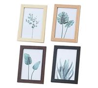 YSDYY 4 Piezas De Marco De Fotos De Granos De Madera, Adornos De Decoración del Hogar, Accesorios para Fotos, Marco De Fotos De Estilo Retro, Foto -Vislay -Stand.