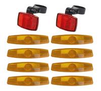 YSDYY 8 Piezas De Reflectores Amarillos, 2 Partes De Luces De Advertencia Rojas, Reflectores De Seguridad para Bicicletas, Accesorios De Reemplazo Clásicos, Reflectores De Arroz Al Aire Libre.