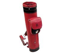 YShiuoL carcaj de arquería Mochila con aljaba de Cuero for Tiro con Arco, Soporte for Flechas, Bolsa Grande con Correas, Bolsa de Almacenamiento for cinturón for Disparar(Red)