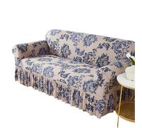 YShiuoL Funda de Sofá con Falda 1 Funda elástica for sofá con Estampado Floral y Falda, Protector de Muebles for Sala Estar, decoración del hogar(Color 2,XL)