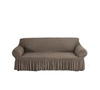 YShiuoL Funda de Sofá con Falda Fundas de sofá elásticas Red Burbujas 1, 2, 3 o 4 plazas con Borde faldón, for decoración del hogar y hoteles(Khaki,4 Seater)