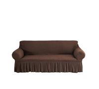 YShiuoL Funda de Sofá con Falda Fundas de sofá elásticas Red Burbujas 1, 2, 3 o 4 plazas con Borde faldón, for decoración del hogar y hoteles(Brown,1 Seater)