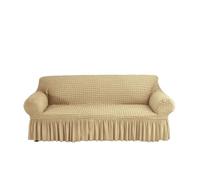 YShiuoL Funda de Sofá con Falda Fundas de sofá elásticas Red Burbujas 1, 2, 3 o 4 plazas con Borde faldón, for decoración del hogar y hoteles(Beige,3 Seater)