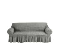 YShiuoL Funda de Sofá con Falda Fundas de sofá elásticas Red Burbujas 1, 2, 3 o 4 plazas con Borde faldón, for decoración del hogar y hoteles(Light Grey,2 Seater)