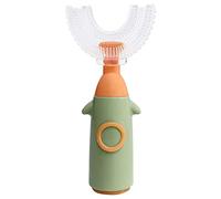 Ysimee Cepillo de Dientes en Forma de U para Niños, Limpieza Integral de Dientes de 360°, Cabezales de Cepillo de Silicona Ultra Suaves Duales, Cepillos de Dientes Manual, 6-12 años