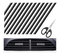 Ysimple 30 Piezas 20cm Tiras Decorativas para el Aire Acondicionado del Coche,Tira Decorativa Salida Aire Coche,Aire Acondicionado de Coche Ajuste Interior del Coche Salida Tira Decorativa(Negro)