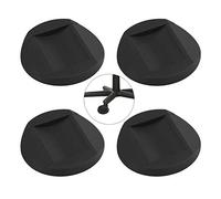 Ysimple 4 Piezas Tazas de Goma para Muebles,Tazas Redonda de Goma para Muebles,Posavasos Antideslizantes de Muebles,para Todos los Suelos y Ruedas de Muebles(Negro)