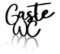 Ysimple Placa para Puerta de Inodoro - Placa Wc para Puerta Adhesivo, Letreros Autoadhesivos para Wc de Invitados, Cartel para Aseos Negro, Cartel Wc Unisex, Carteles para Puertas de Wc (Gäste WC)