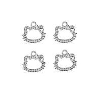 YSINYAO Bonitos dijes de gato para hacer joyas, pulseras, collares, aretes, decoración de bricolaje, 1.5 Centimeters, Diamante de imitación Metal chapado en plata diamantes de imitación, Alejandrita