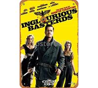 Ysirseu Brad Pitt in The Inglorious Basterds top 250 Vintage Coffee Wall Coffee Bar Decor 12x18 Inch Tin Sign Wall Decor
