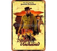 Ysirseu Django Unchained | Jamie Foxx Movies Vintage Coffee Bar Decoración de pared de 12 x 18 pulgadas Cartel de estaño Decoración de pared