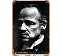 Ysirseu Letrero de estaño con texto en inglés "The Godfather | Marlon Brando Take 3 top 250 Vintage Coffee Bar Wall Coffee Bar 30.5 cm x 45.7 cm