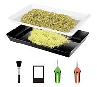 Ysislybin Bandeja de Recorte, Bandeja con Pantalla con área de Filtro de 15 * 10 Pulgada Tamiz de Polen con Tijeras con Hoja Curva Tijeras con Hoja Recta Tarjeta de Aumento Y Cepillo