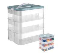 Ysislybin Cajas Almacenaje para Lego, Juguetes Organizador Cajones Apilables Cajas Almacenamiento 3 Capas Transparente con Tapa Compartimentos, Cajas Organizadoras de Cajas de Clasificación