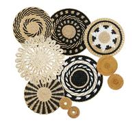 Ysislybin Decoración de Cesta de Pared 10 Piezas, Arte de Pared de Cesta Bohemia Tejida a Mano Decoración de Pared Bohemia de Ratán y Mimbre Redondas Cestas de Pared Bohemias Sala de Estar