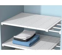 Ysislybin Estantes Ajustables para Armario, Estantes Extensibles, Longitud Ajustable de 40 a 55 cm Estante de Armario, Organizador Telescópico Sin Clavos para Armario, Cocina y Baño (35cm Weit)