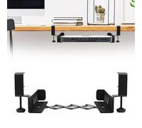 Ysislybin Soporte Bajo Escritorio, Soporte Colgante de Metal sin Taladro Ajustable Estante Estantería Organizador Metale Soporte pc Bajo Mesa para Portátiles Tablets Teclados TV Box Router