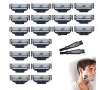 ysister Compatible Mach3 Cuchillas Afeitar 20 Pcs, Para Mach 3 Recambios Recambio cuchillas Mach 3 Mach 3 Turbo Cuchillas Afeitar Mach 3 Cuchillas Recambio Cuchillas Afeitar Entregado Con 2 Cepillos