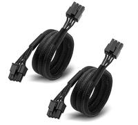 YSIUENG Paquete de 2 cables de alimentación PCIE para Corsair y Thermaltake: 65 cm, 8 pines a 6+2 pines, adaptador de cable GPU macho a macho para fuente de alimentación modular ARESGAME, 18 AWG