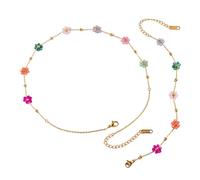 YSJCHEBS 1 Collar De Flores, 1 Pulsera De Flores, Collar De Mujer, Conjunto De Joyería Ajustable, Accesorios De Joyería De Moda, Adecuado para Una Cita Nocturna