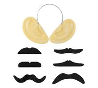 YSJCHEBS 1 Diadema con Orejas Grandes Y 6 Barbas Postizas, Accesorios para Juegos De rol, Disfraces Divertidos, Artículos para Fiestas De Disfraces