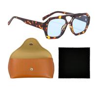 YSJCHEBS 1 Gafas, 1 Caja De Almacenamiento, 1 Paño Para Gafas, Gafas De Sol Para Mujer, Gafas Irregulares, Gafas De Moda Retro, Gafas Clásicas Para Mujer Y Hombre