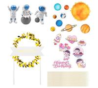 YSJCHEBS 1 Juego De 20 Decoraciones De Pasteles con Temática De Astronauta, Decoraciones De Pasteles para Niños, Decoraciones Creativas para Pasteles, Accesorios para Pasteles