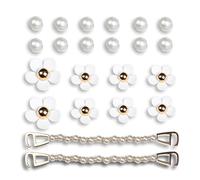 YSJCHEBS 1 Juego De 22 Accesorios Para Zapatos, Accesorios Para Zapatos De Perlas, Accesorios Para Zapatos De Flores, Accesorios Para Zapatos De Mujer, Accesorios Para Zapatos Extraíbles