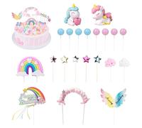 YSJCHEBS 1 Juego De Decoraciones Coloridas para Pasteles, 1 Pieza De Inserciones De Feliz Cumpleaños, Adorno para Pastel De Pony, Decoraciones para Fiestas De Cumpleaños
