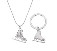 YSJCHEBS 1 Pieza De Collar De Remolque De Zapato De Hielo, 1 Pieza De Zapato De Hielo Anillo Llave, Joyería De Moda De Dama, Persona De Patinaje sobre Hielo Pequeño Regalo