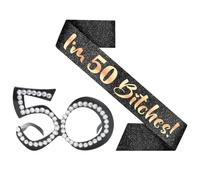 YSJCHEBS 1 Pieza De Gafas 50, 1 Pieza De Cinturón De Ceremonia 50, Gafas De Sol Novedosas, Gafas De 50 Cumpleaños, Gafas De Fiesta De 50 Cumpleaños, Gafas De Fiesta De Cumpleaños