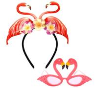 YSJCHEBS 1 Pieza De Gafas De Flamenco Y 1 Pieza De Diadema De Flamenco, Gafas Decorativas, Tocados Divertidos, Tocados De Fiesta, Tocados Creativos, Accesorios De Cosplay