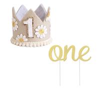 YSJCHEBS 1 Pieza De Gorro De Primer Cumpleaños Y 1 Pieza De Inserto para Pastel, Decoraciones para Fiestas, Gorro De Cumpleaños para Niños, Accesorios para Fotografías De Fiestas
